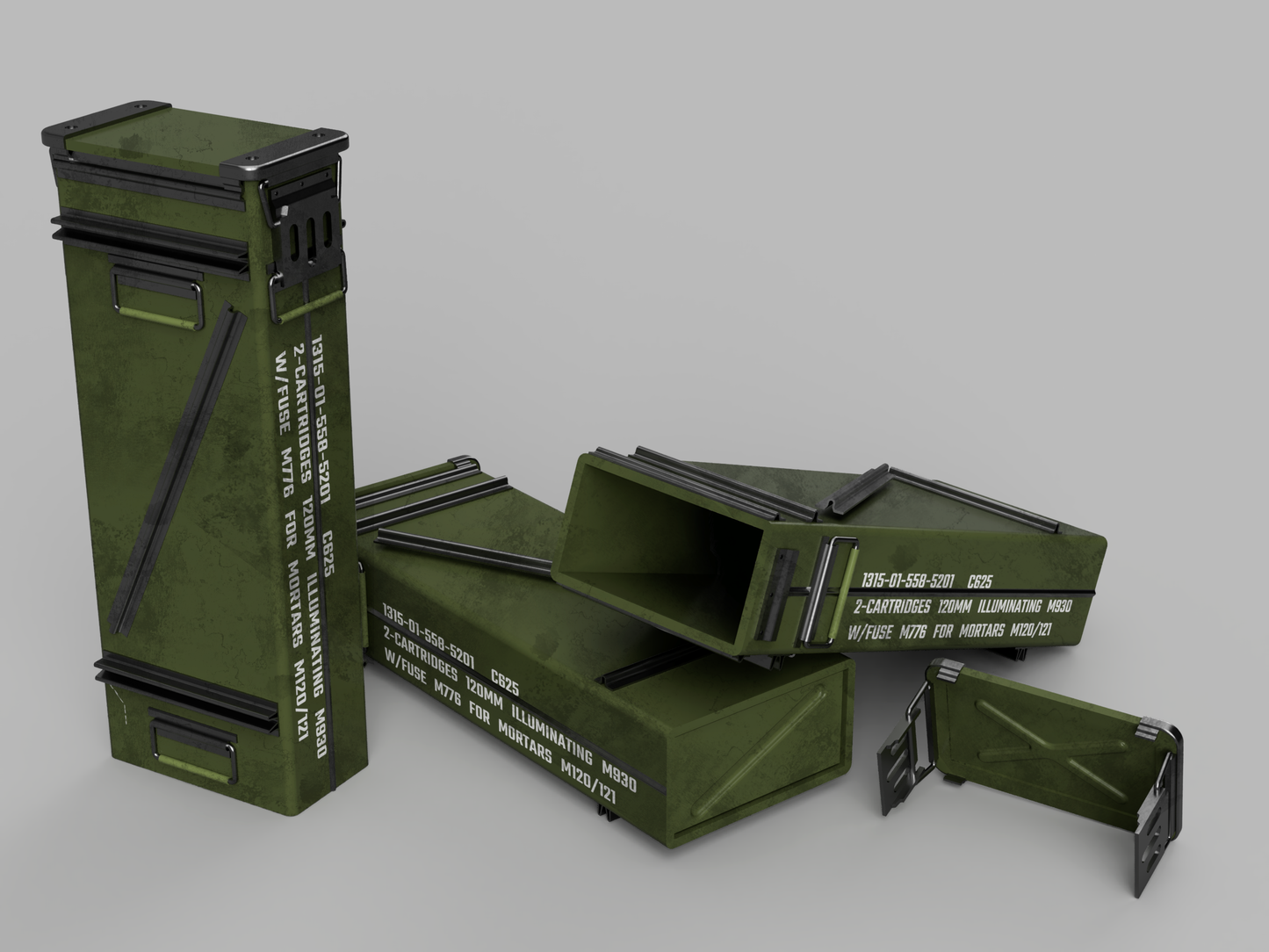 1/35 NATO 120mm Mortar Boxes