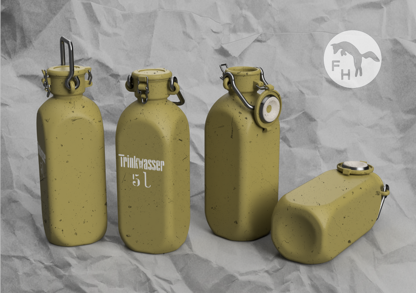 1/35 WW2 German Trinkwasser 5l Water Containers x6