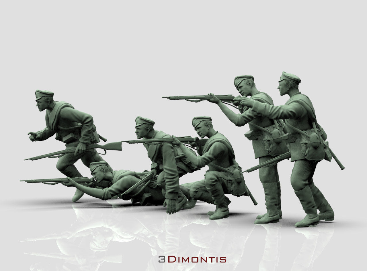 WW1 Russian Infantry Attacking