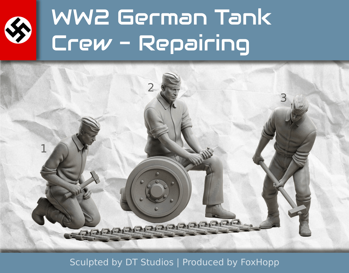 WW2 German Tank Crew - Repairing