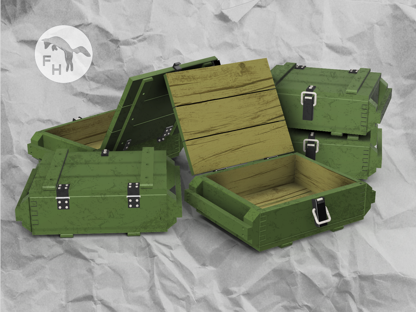 1/35 Soviet 7.62mm Ammunition Crates x5