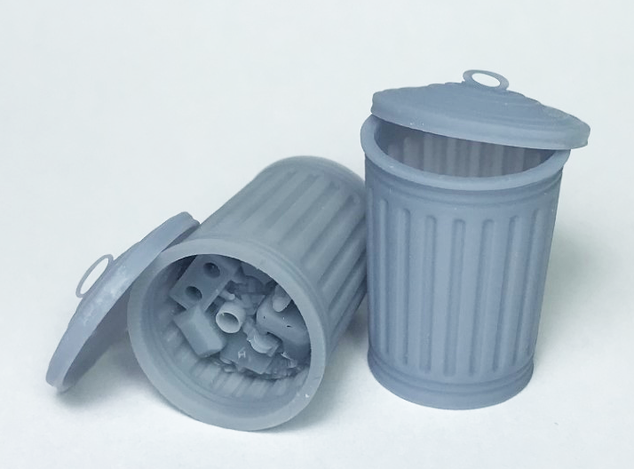 1/35 Metal Trash Cans x2