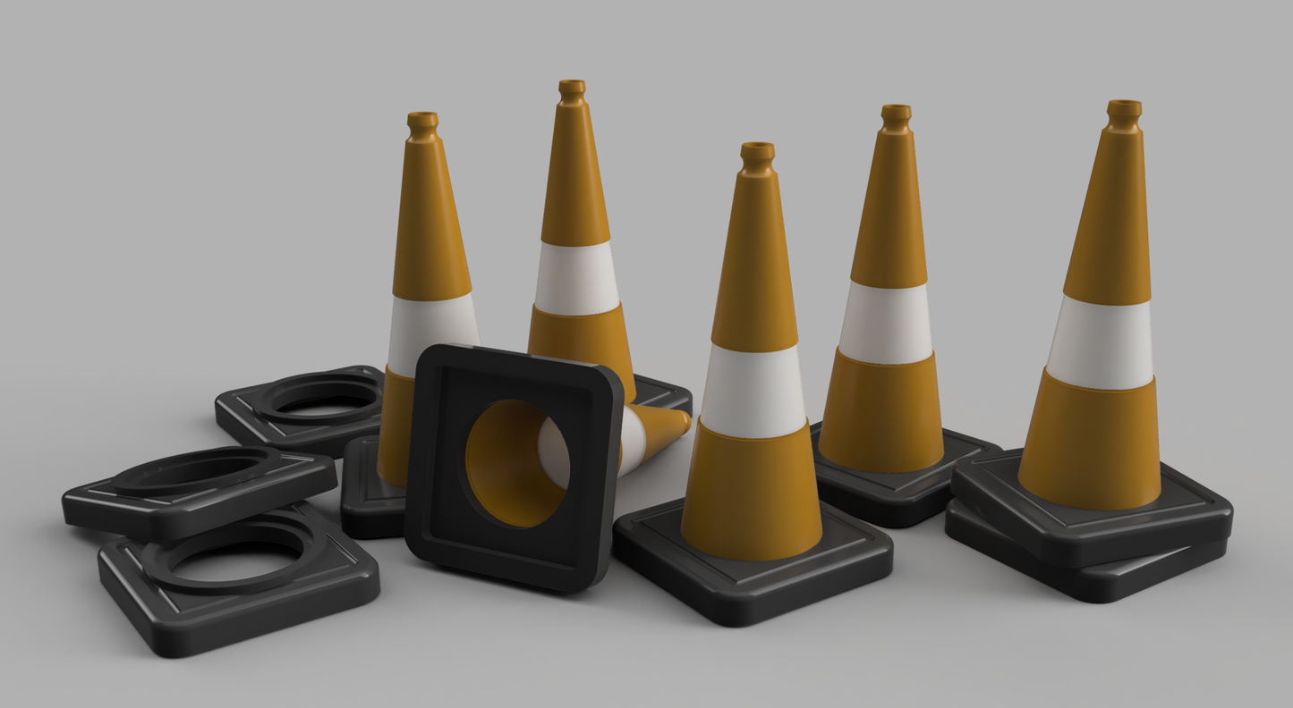 1/24 Traffic Cones and Bases