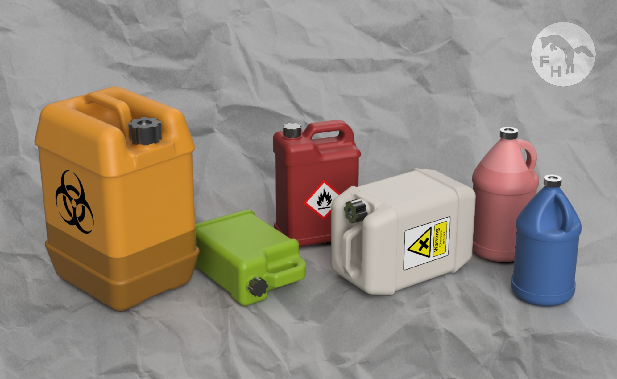 Solvent Container Types 1/24 Plastic Chemical Containers – FoxHopp Models