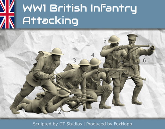WW1 British Infantry Attacking