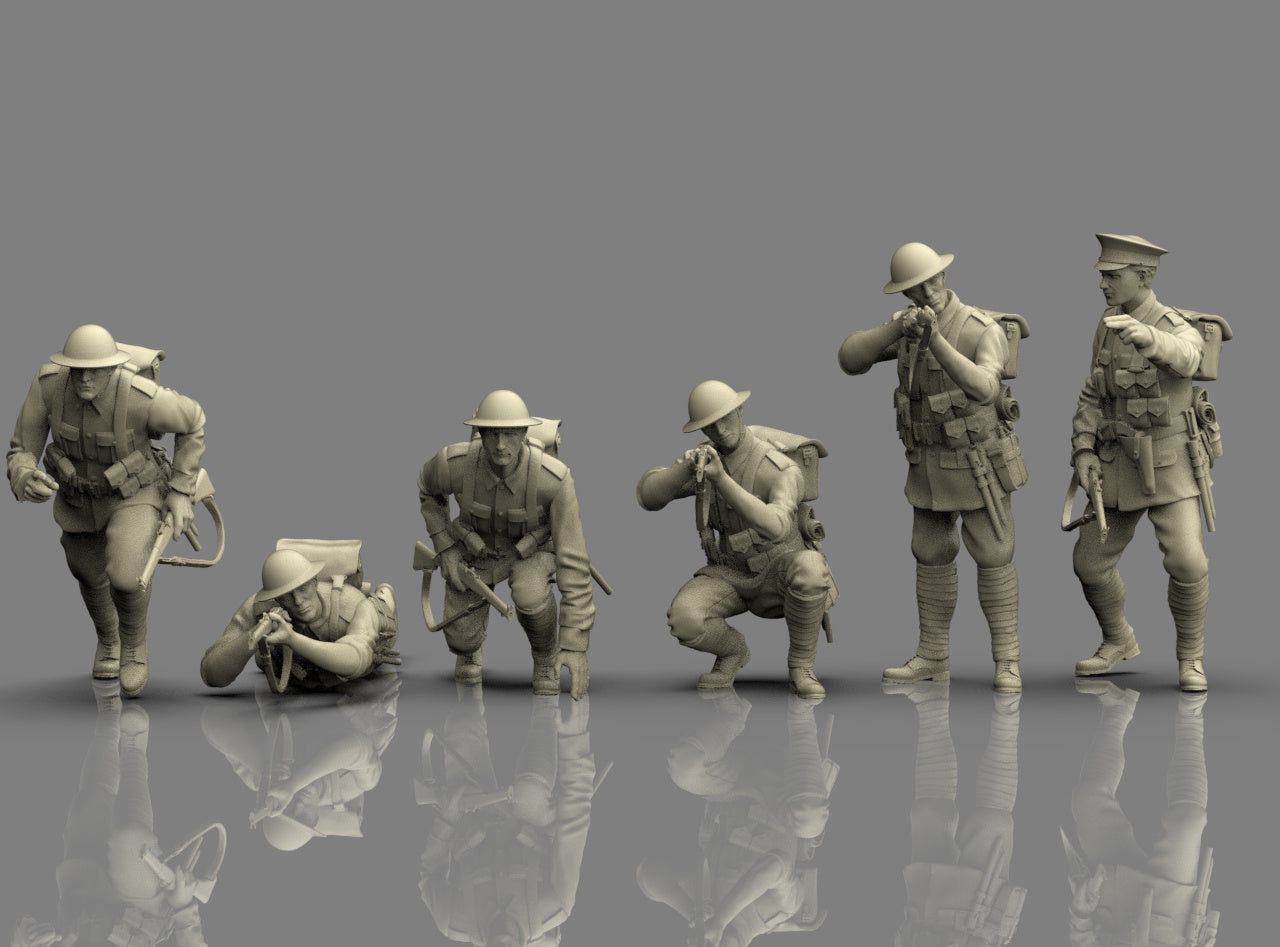 WW1 British Infantry Attacking