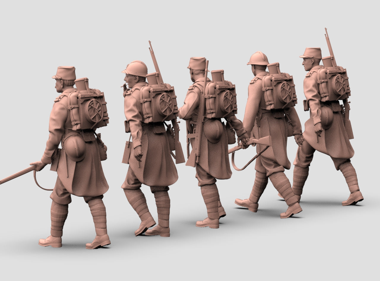 WW1 French Infantry Marching