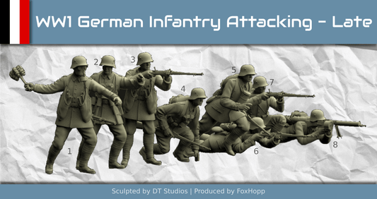 WW1 German Infantry Attacking - Late