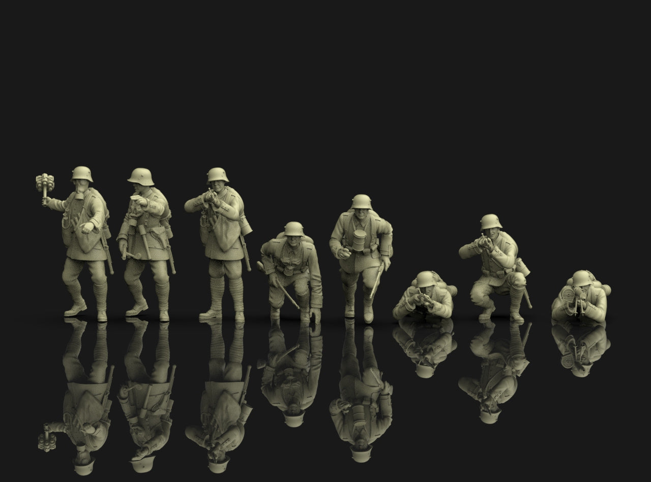 WW1 German Infantry Attacking - Late