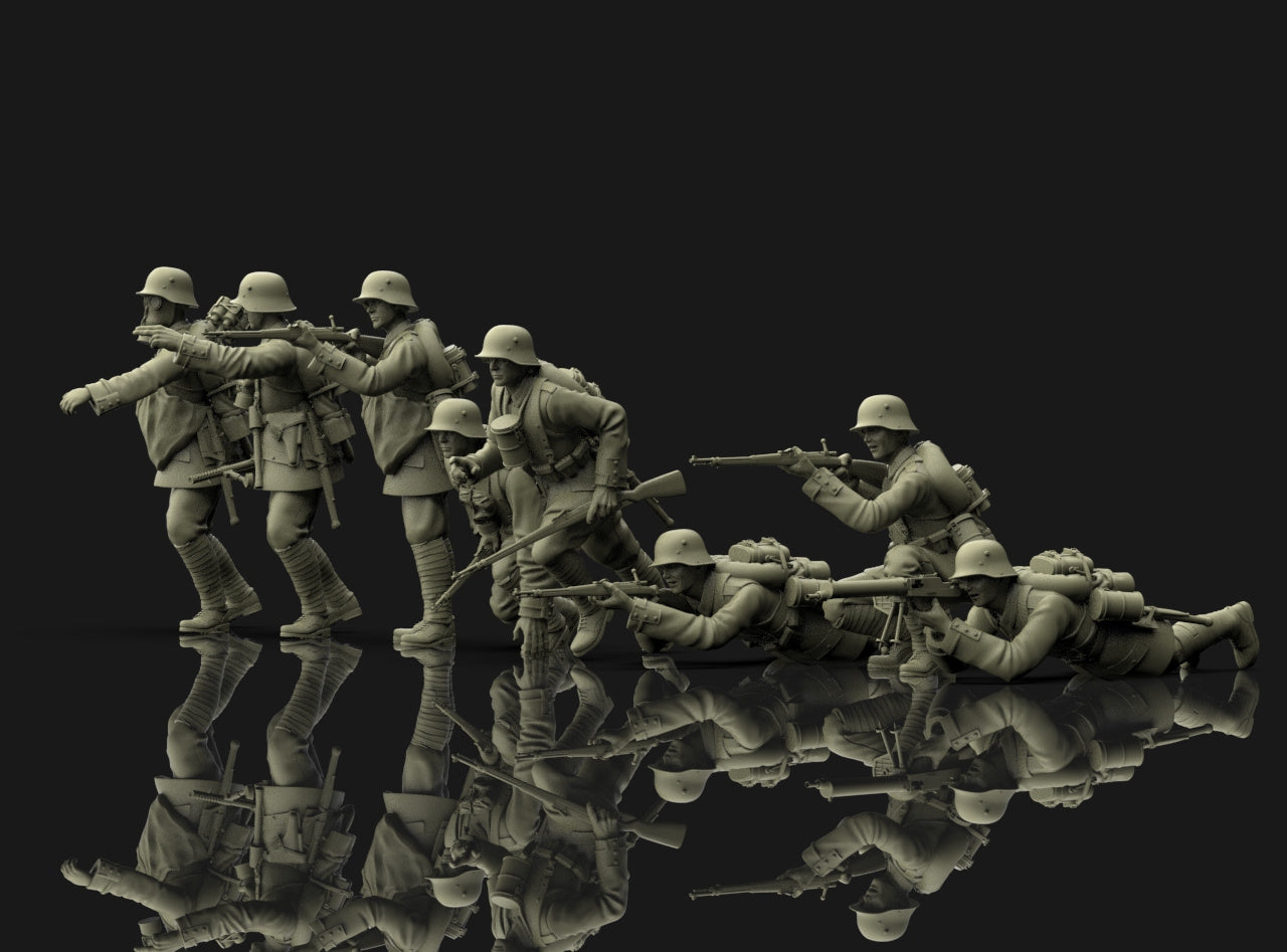 WW1 German Infantry Attacking - Late