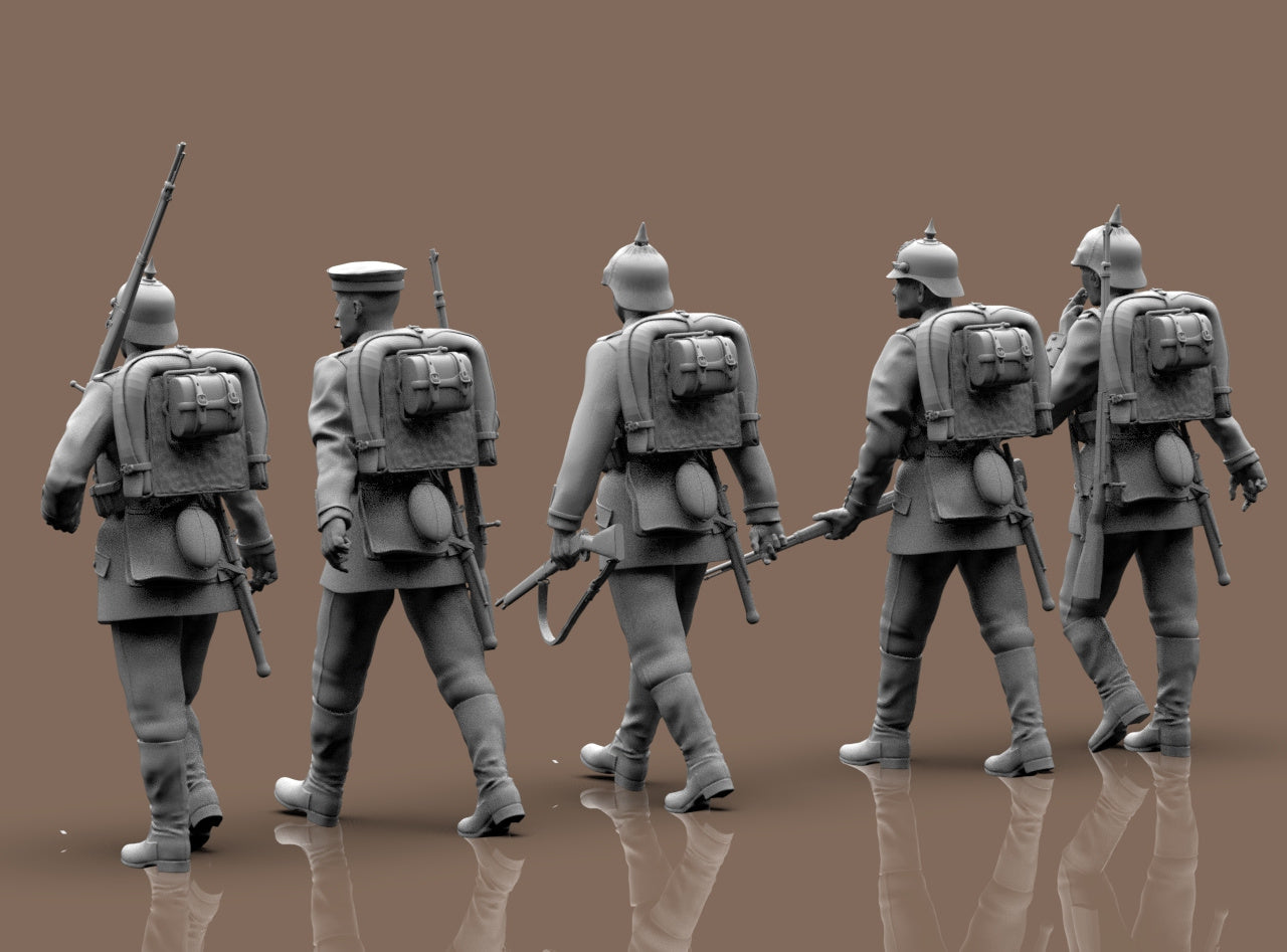 WW1 German Infantry Marching - Early