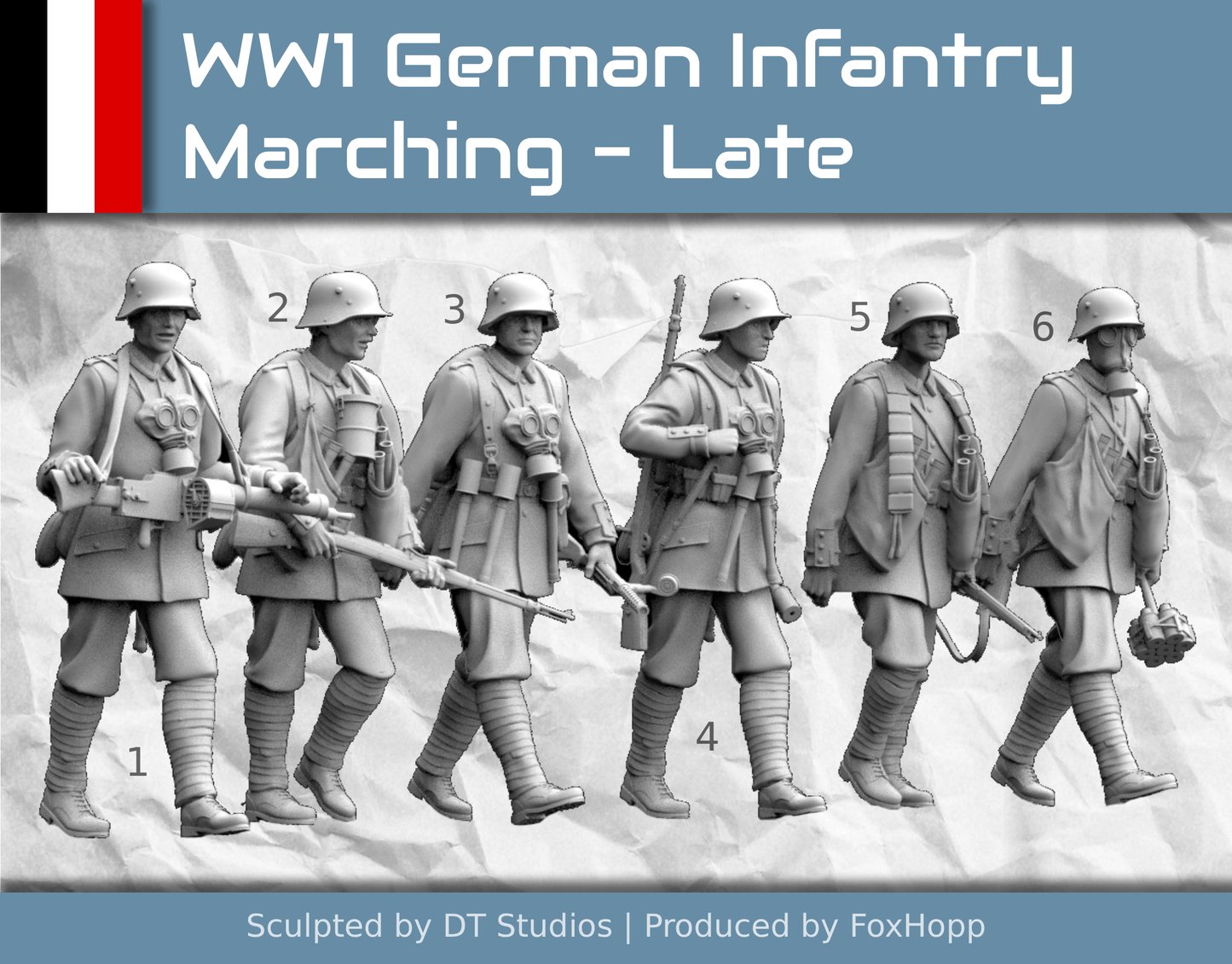 WW1 German Infantry Marching - Late