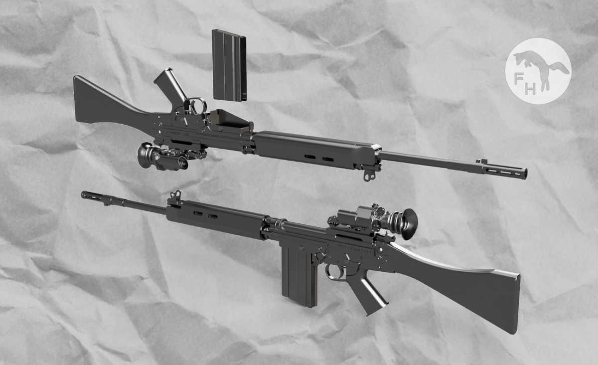 Fal Rifle Variants 1/24 FN FAL L1A1 SLR with SUIT x2 – FoxHopp Models