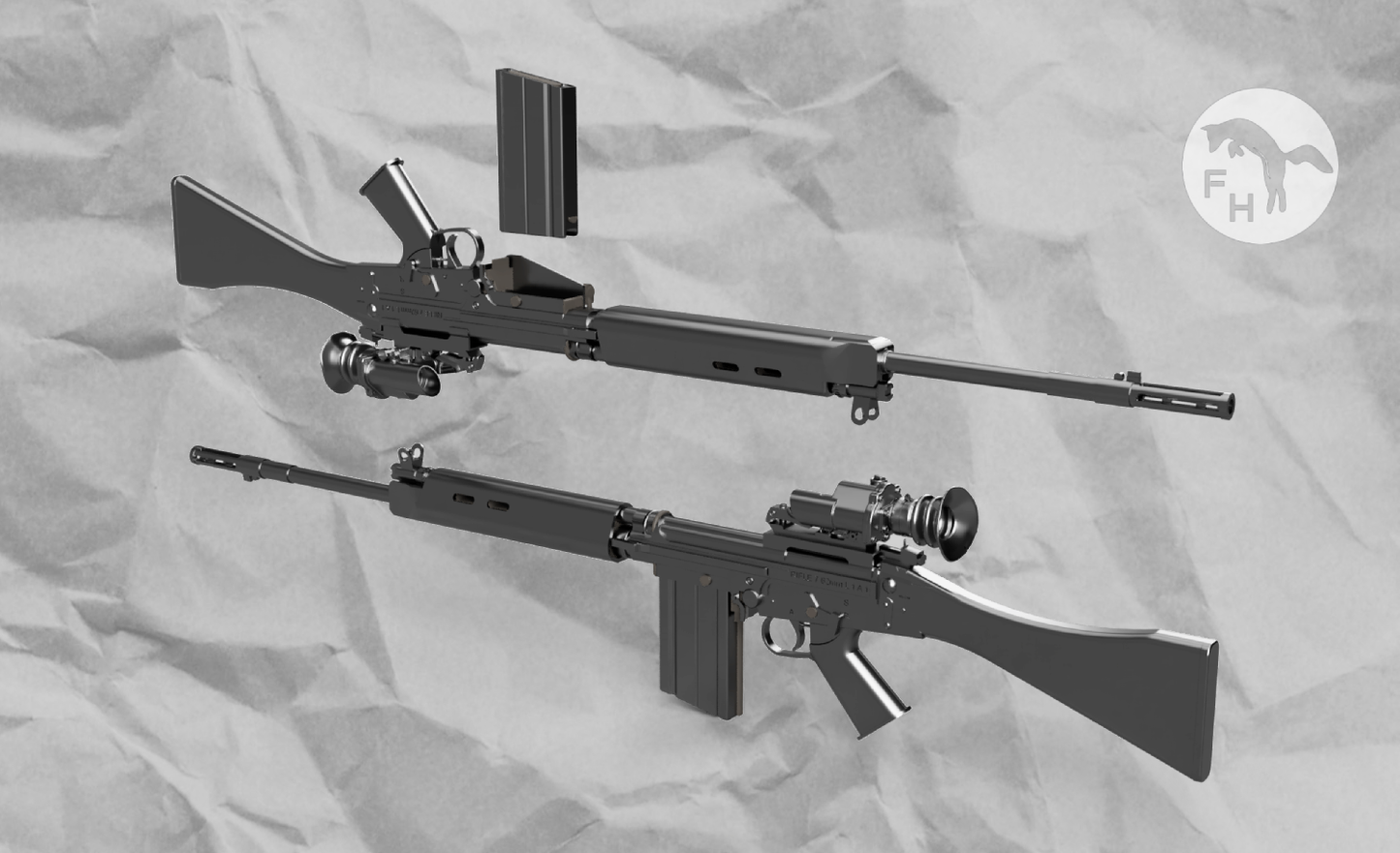 1/35 FN FAL L1A1 SLR with SUIT x3