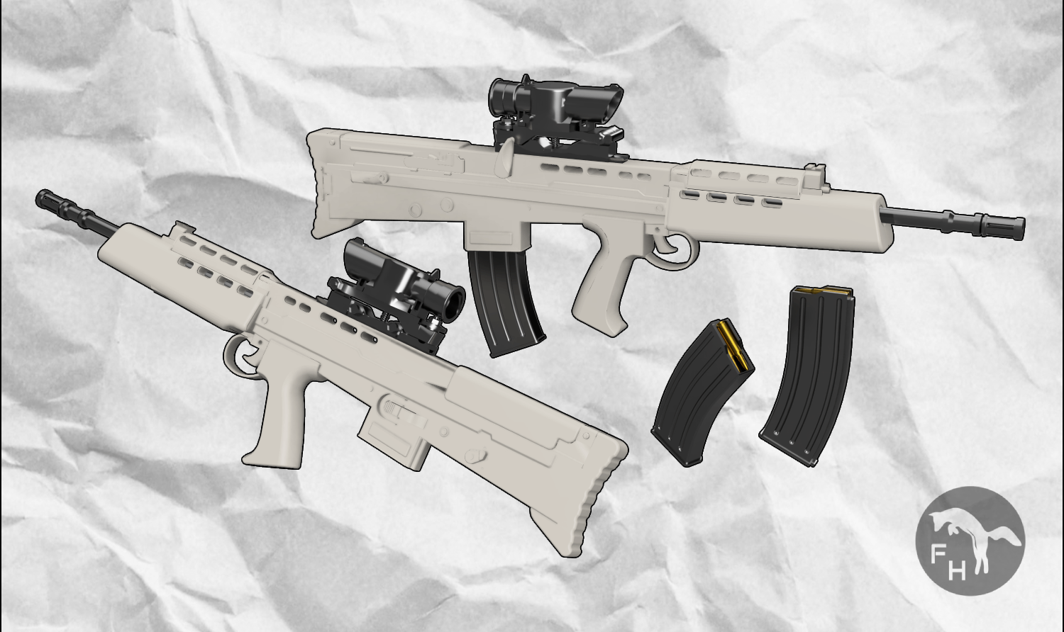 1/16 British SA80 L85A2 with SUSAT x2 – FoxHopp Models
