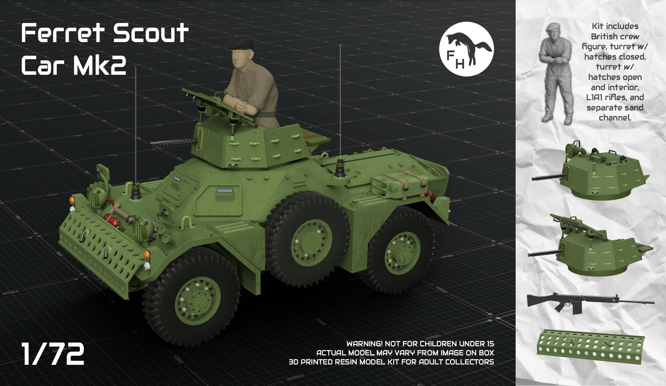 1/72 Ferret Mk2 Armoured Car – FoxHopp Models