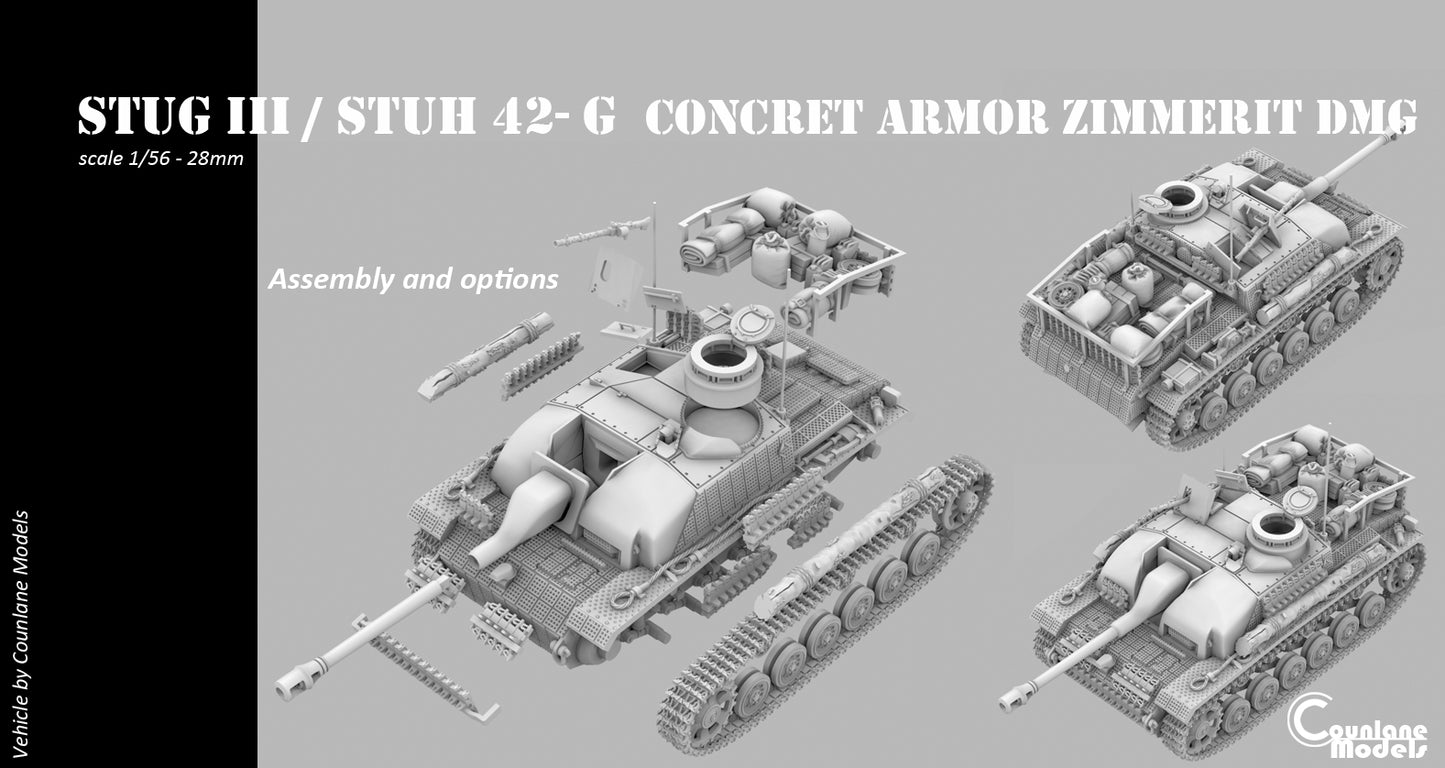 Sturmgeschutz Stug III Ausf. G w/ Concrete Armour and Zimmerit