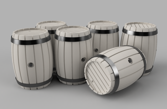 1/72 Wooden Barrels x6
